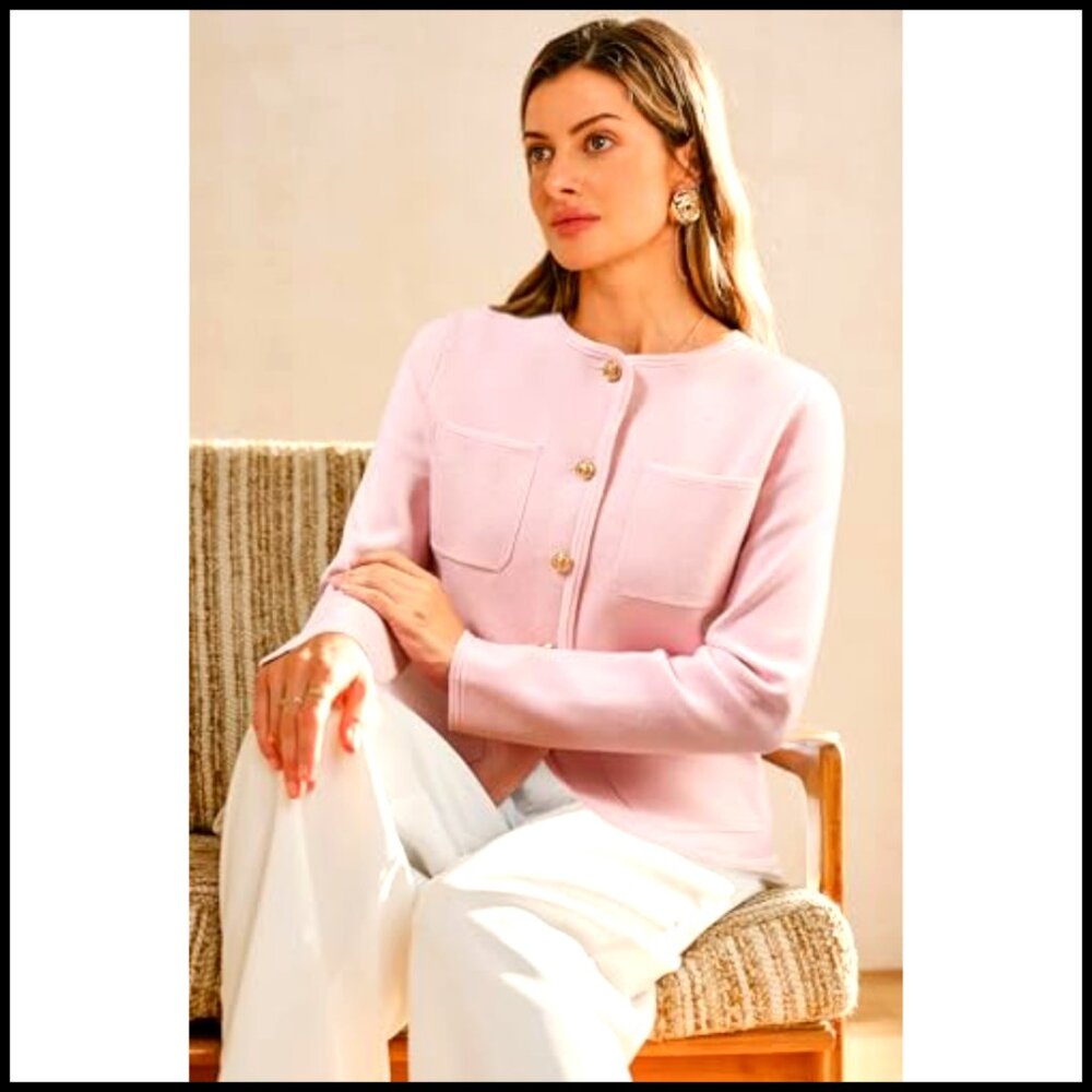 Wool Blend Blazer Jacket With Pockets Business Ca… - image 5